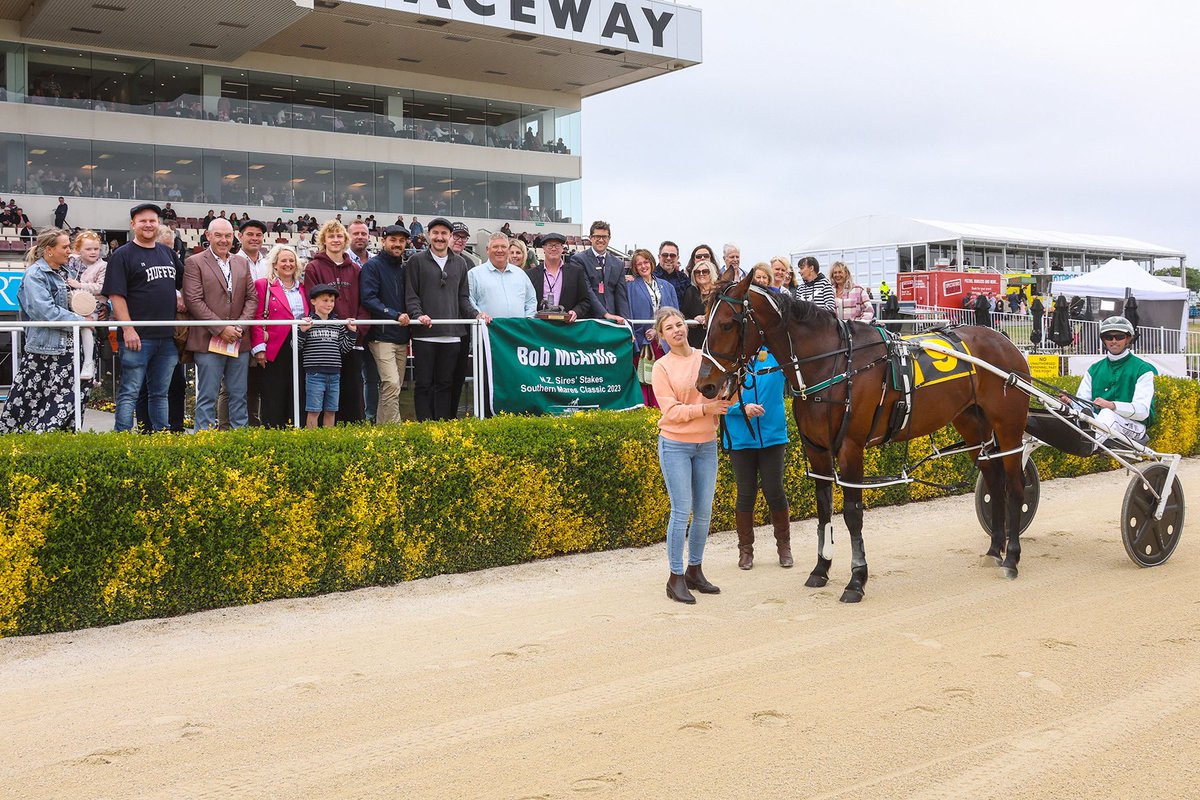 Manhattan claims the Bob McArdle Sires’ Stakes Southern Mares Classic <a href="/AddingtonNZ/">Addington Raceway & Events Centre</a> for the enthusiastic Loyal Traveling Reserves Syndicate along with trainer / driver Bob Butt.