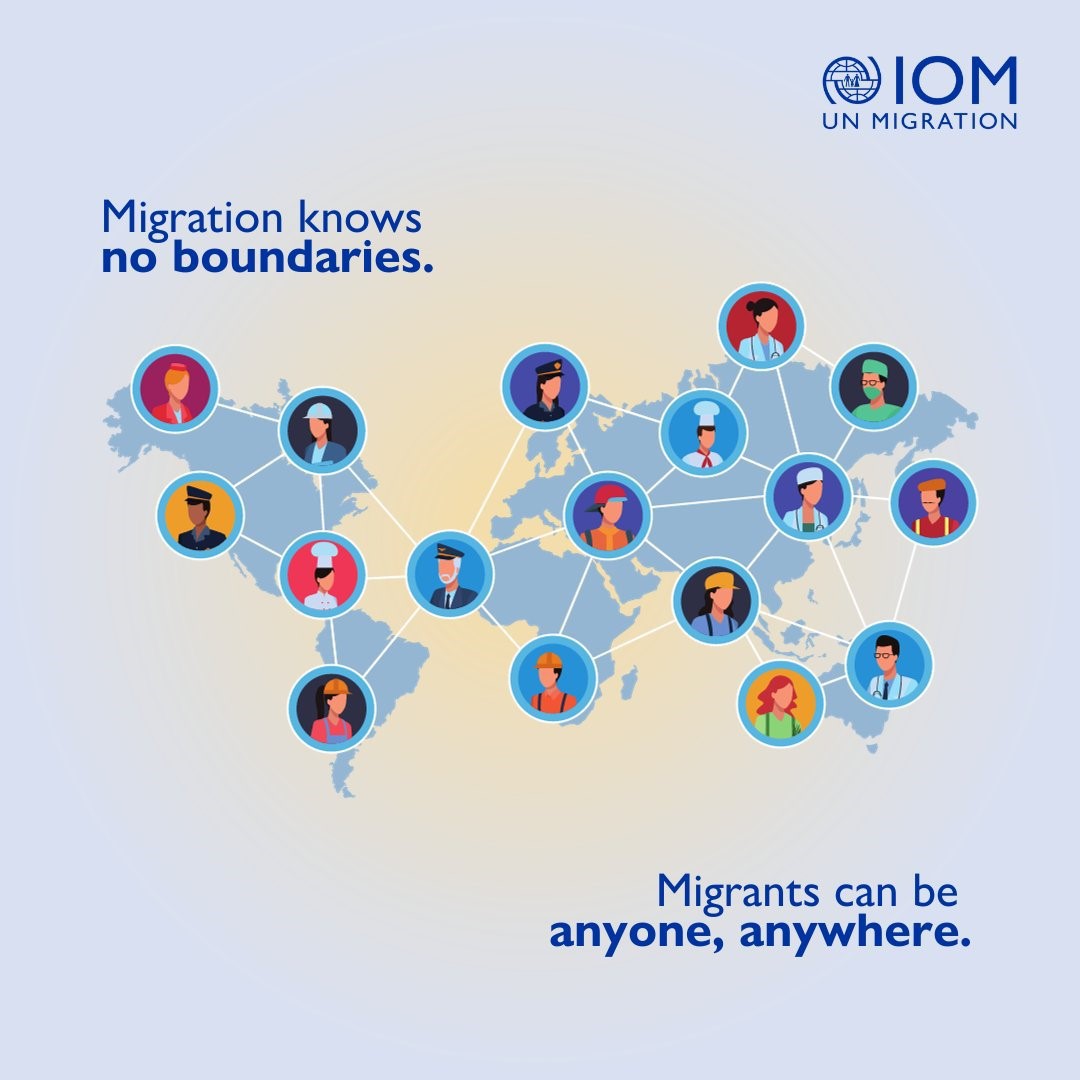 IOMJapan's tweet image. 移住に　国境や境界線はありません
誰でも　移民になる可能性があり
移民は　どこにでも暮らしています

#PeopleMove #MigrantsRights