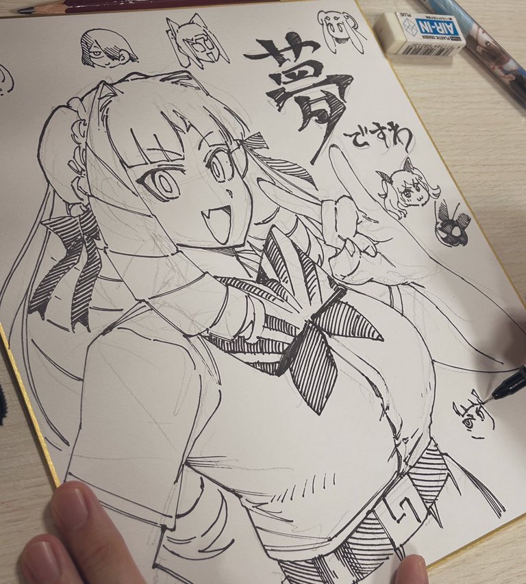 ポップアップショップ、色紙プレゼント企画です!!  こういう感じのやつを描いて送りつけます❤️ もしよろしければチェックして下さいね〜!!
