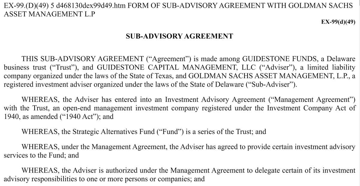 itsalwaysrains's tweet photo. mutualfund with #cfdOnGME>#guidestone subadvisor agreement with #goldmansachs https://t.co/j56wnA3o0B https://t.co/1r9cHZLMP2