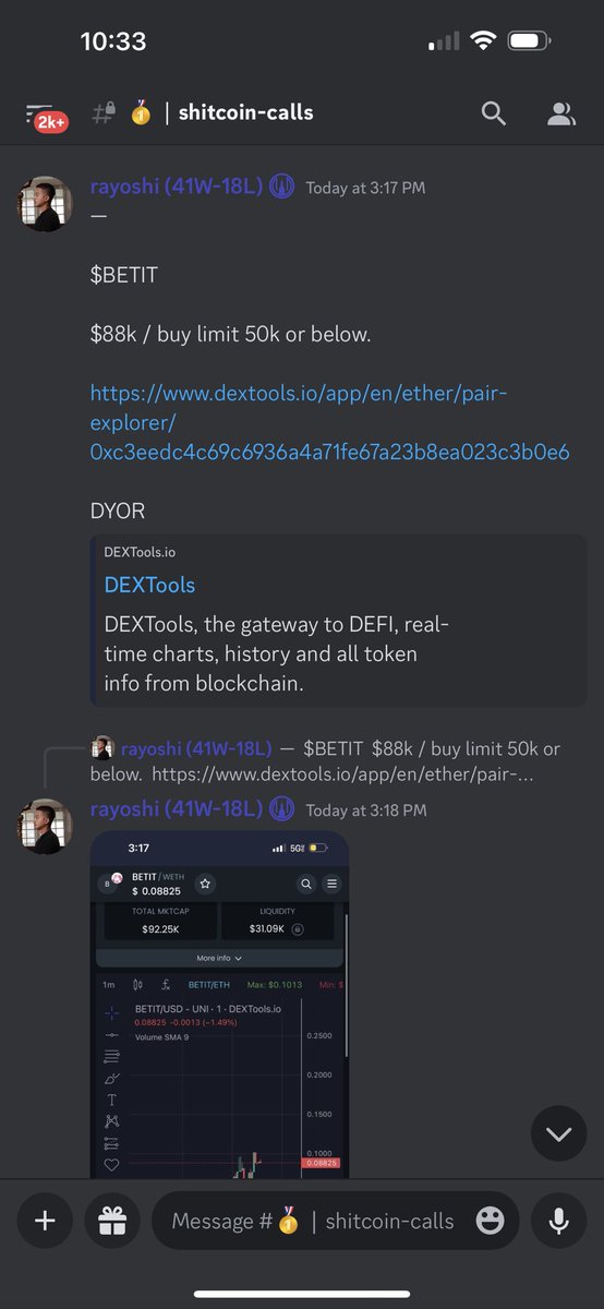 I dropped the call in the <a href="/TheCapitol/">The Capitol</a> discord. @ $88k w/ buy limit set to 50k (tapped - thanks <a href="/ShurikenTrade/">Shuriken</a>).

Ngl, I didn’t take my own call cuz ya boy was down bad for 2 weeks, but we up now.

Gl if your in.