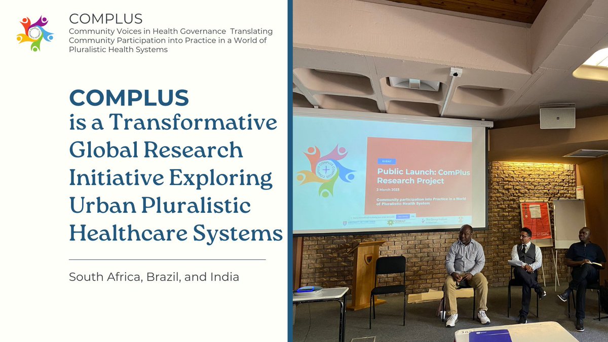 Complus2022's tweet photo. COMPLUS - Community Voices in Health Governance: Translating Community Participation into Practice in a World of Pluralistic Health Systems aims to promote community participation for an inclusive and accountable health future for all.
#COMPLUS #GlobalHealth https://t.co/FsZJuMtoAD