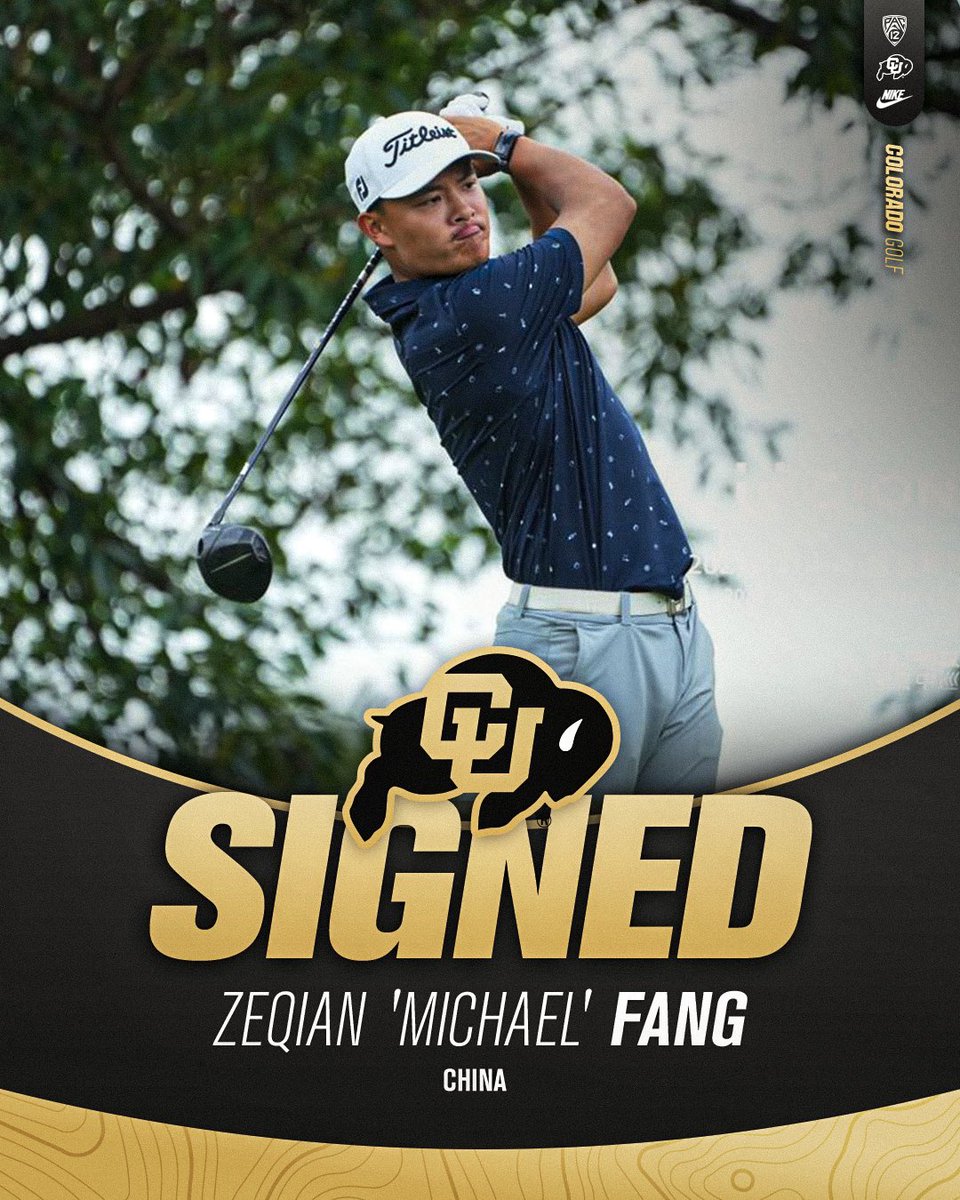 CUBuffsMGolf's tweet photo. Zeqian Fang
Class of 2024 
China

-WAGR 2️⃣7️⃣9️⃣
-2024 US Junior Quarterfinals
-3 top 6 finishes AJGA
-Multiple top finishes in pro events in China 

A special recruiting class!!! 

🦬 | ⛳️ https://t.co/fE7M7ejpj2