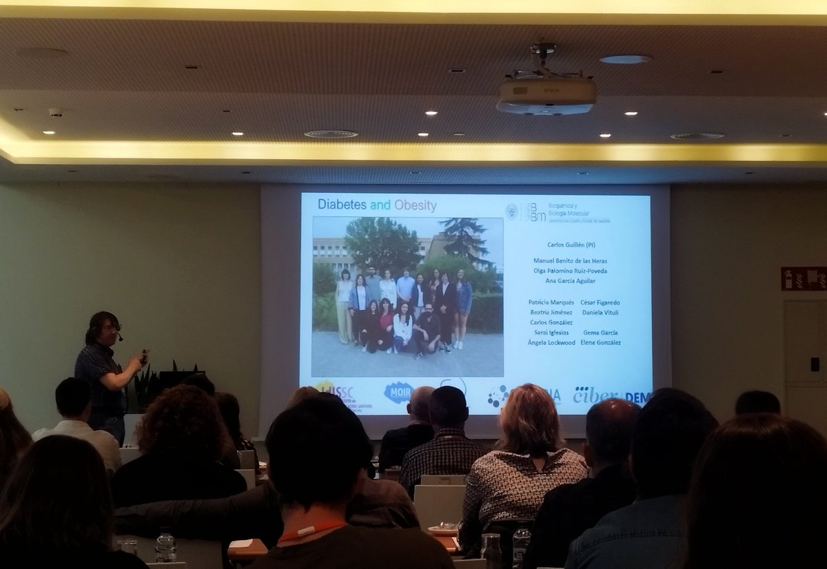 GuillenLab's tweet image. Último día de la XIV Reunión Anual @ciberdem y nuestro querido IP Carlos Guillén ha mostrado los resultados de nuestro nuevo paper sobre el efecto del resveratrol en la expansión de la resistencia a insulina en el modelo iLIRKO. ¡Pronto os colgaremos el enlace a este trabajo!