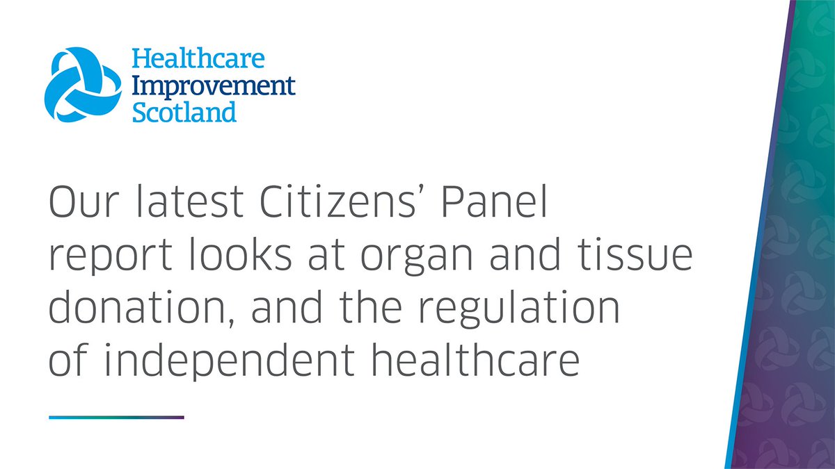 Today we publish our 12th #CitizensPanel survey report. Find out what the Scottish public thinks about ❤️organ and tissue donation 🔍regulation of independent healthcare providers and read our 1⃣2⃣recommendations for @scotgovhealth and @online_his. hisengage.scot/panel12