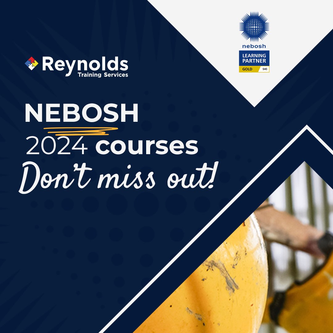 rtsafety's tweet photo. New courses just landed! 

Boost your skills with NEBOSH in the new year. Explore all the 2024 courses and dates: https://t.co/Ye9X5esvKF. #ReynoldsTraining @NEBOSHTweets https://t.co/VbzycygwUC