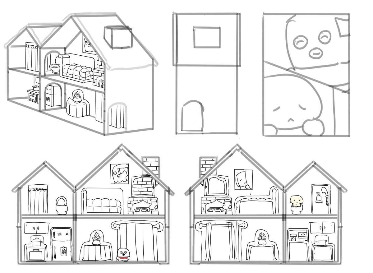 trdeung's tweet photo. 제 근황...
학교를 열심히 다니고있고요
오늘은 플레이세트를 그렸어요
살인마라고 직접적으로 말하지는 않지만 피로 물든 옷을 입고 도끼를 든 카일을 피해 숨박꼭질하는 배틀쉽같은 게임... 아니고 플레이세트입니다 (교수님: 이거 게임 아이가...)
이제 일러레로 선따야함
으아~ https://t.co/xjHxORthQp