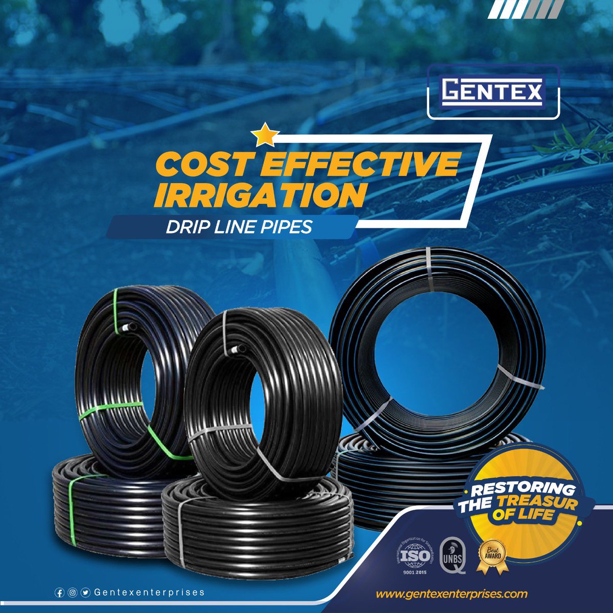 GentexEnterpri's tweet photo. When you use our drip line pipes, you minimize evaporation and runoff while providing enough water for the plants.
Contact us at
☎️+256 393 286 980 +256 776 786 020.
✨https://t.co/7rmy1yXVmQ
📍Kampala, Uganda.
#irrigation #pipes #dripline #gentex https://t.co/DqG7k13IbF