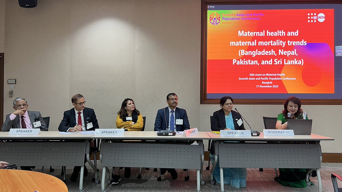 UNFPAPakistan's tweet image. Representatives of #Pakistan government and civil society shared Pakistan&apos;s progress and plans to end maternal mortality in the country at #APPC7 experience-sharing side event on Maternal Health and Maternal Morbidity Trends from  🇧🇩🇳🇵🇵🇰🇱🇰