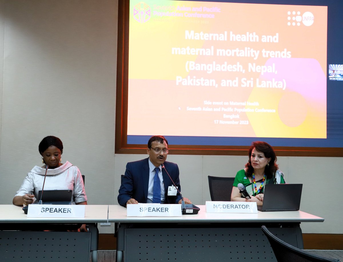 UNFPAPakistan's tweet image. Representatives of #Pakistan government and civil society shared Pakistan&apos;s progress and plans to end maternal mortality in the country at #APPC7 experience-sharing side event on Maternal Health and Maternal Morbidity Trends from  🇧🇩🇳🇵🇵🇰🇱🇰