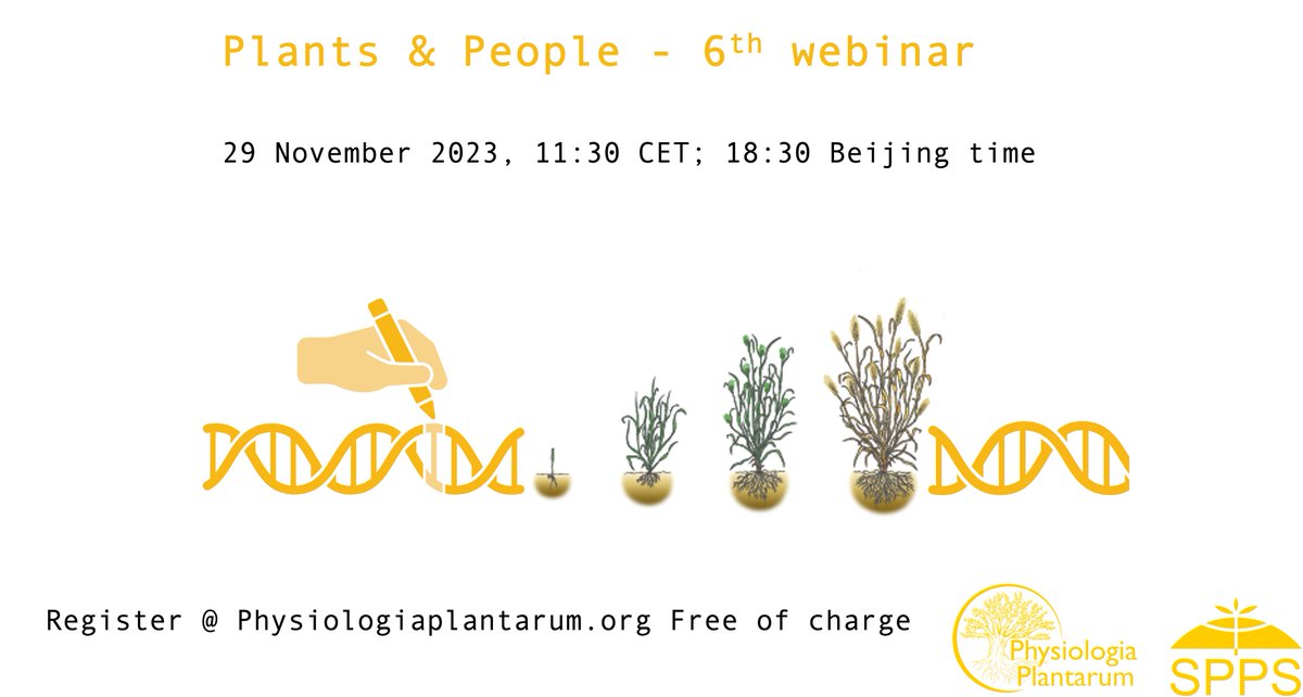 Welcome to the 6th Connecting Plant & People Webinar on 'Trends in Crop Improvement & Development' Register for free and check out the program at bit.ly/3QGDRX2 @PlantSpps @wileyplantsci #webinar #Cropimprovement #Plantdevelopment #Plantscience