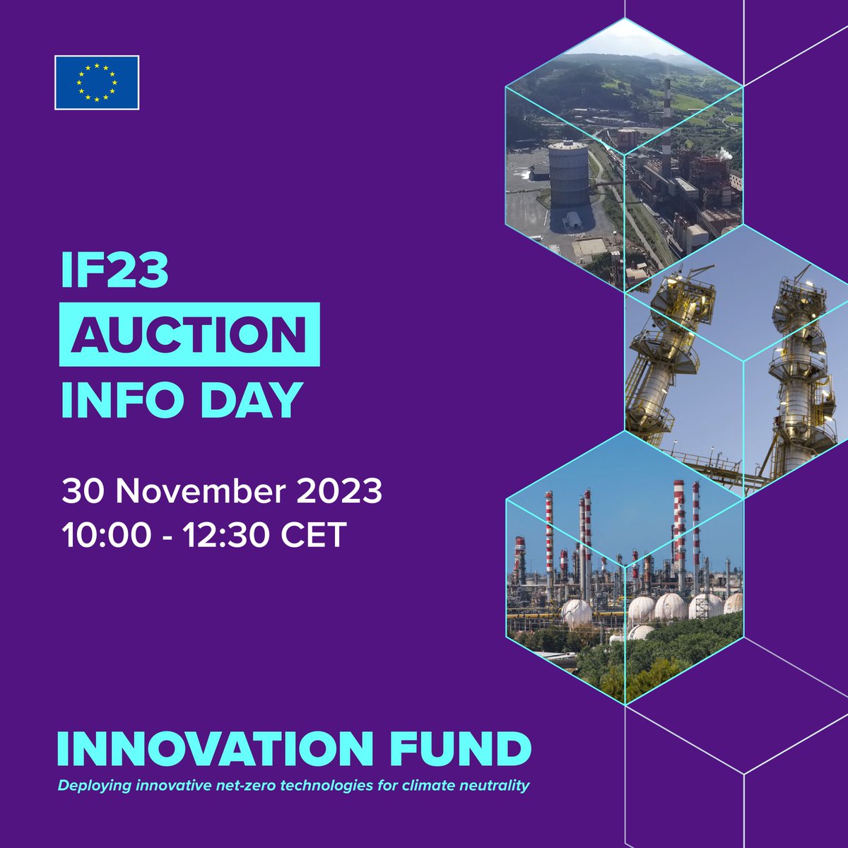 The first-ever #InnovationFund #hydrogen auction is opening next week✨

Join the online info day to discover: 

✅ Auction design
✅ Assessment criteria  
✅ &amp; Ask your questions

Register now #IF23Auction👉 europa.eu/!pkMbfc

#EUH2Week