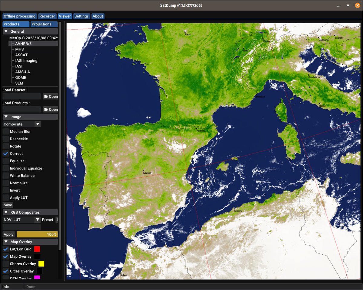 Check out how 🌲🌳 are doing with the new #SatDump NDVI enhancement!