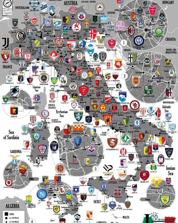 A map that always inspires me! 🇮🇹⚽️