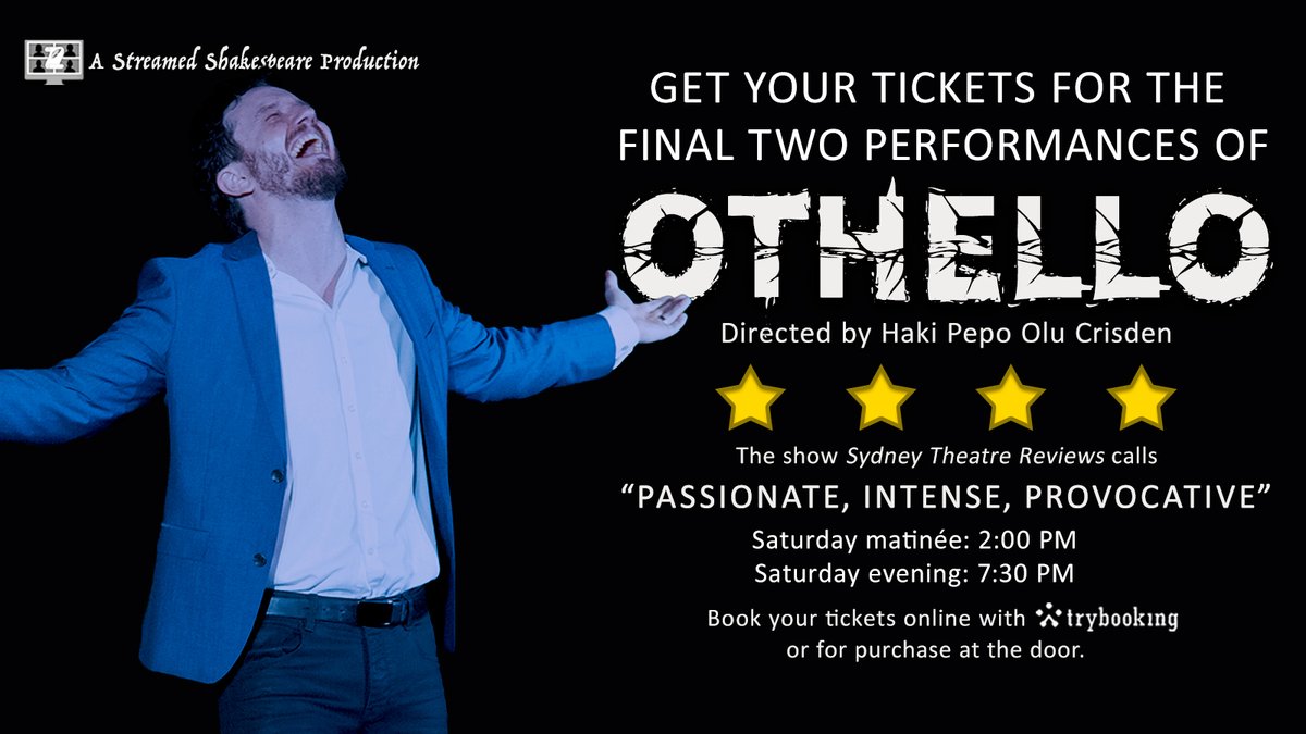 StrmShakespeare's tweet image. Tickets are still available for the last two performances of OTHELLO at Leichhardt Uniting Church, a matinée at 2:00 PM and the final curtain at 7:30 PM. 

🎟️Don't miss out! Book your tickets online here bit.ly/46lGDat or purchase at the door.

#shakespeare #othello