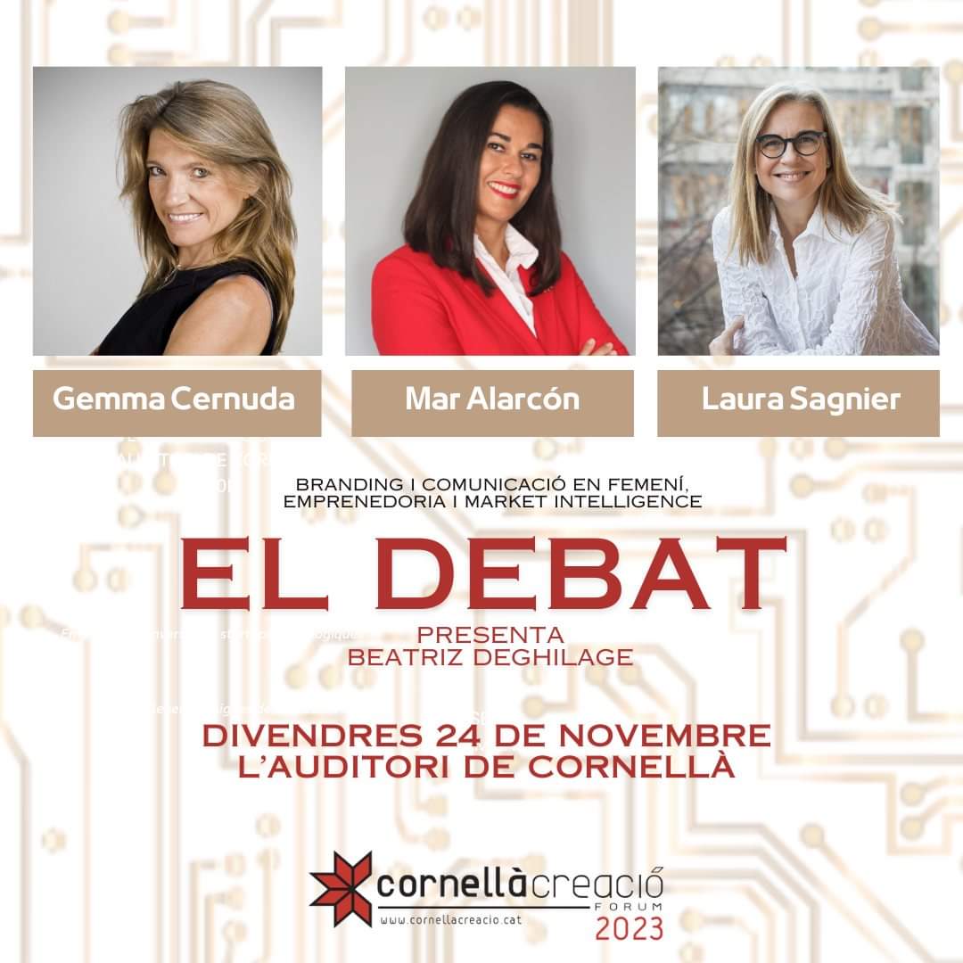 CornellaCreacio's tweet photo. 💥El #CCF23 arriba al final del seu camí amb un fi de festa a l'alçada!
La present edic s’acomiada amb 'El Debat' de la mà de tres grans dones referents en el món empresarial: Gemma Cernuda (@peixco); Mar Alarcon, i Laura Sagnier.
Us esperem!
https://t.co/Tiu7Ifniuc https://t.co/b3nyvNHYhM