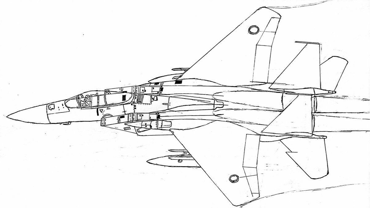 ShinGoji54's tweet image. F-15J in progress
#f15 #f15c #f15j #AirForce #JASDF #jsdf #jet #draw #drawings #art #Boeing #Military #japan #Aircraft