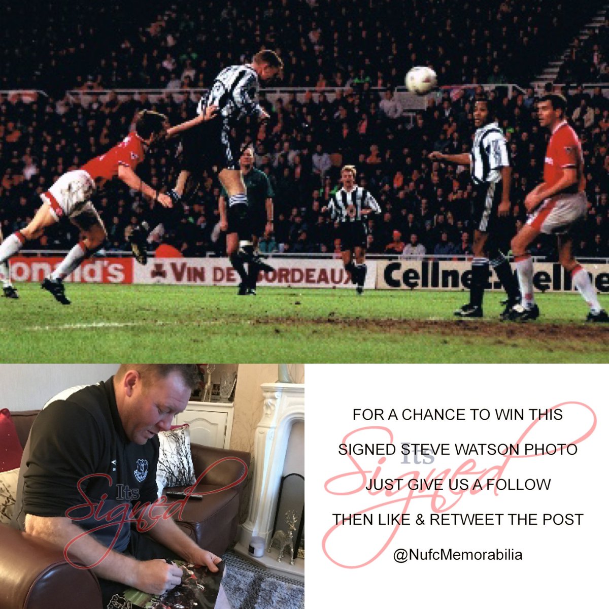 NufcMemorabilia's tweet photo. ENTER NOW! To have a chance of winning this genuinely signed Steve Watson ‘Entertainers’ photo, just follow, like & retweet. Draw will take place 24/11/23 https://t.co/kJkZuCRZNT #NUFC #NewcastleUnited #SteveWatson #theentertainers #toonarmy #Competition https://t.co/RuA75LLelc