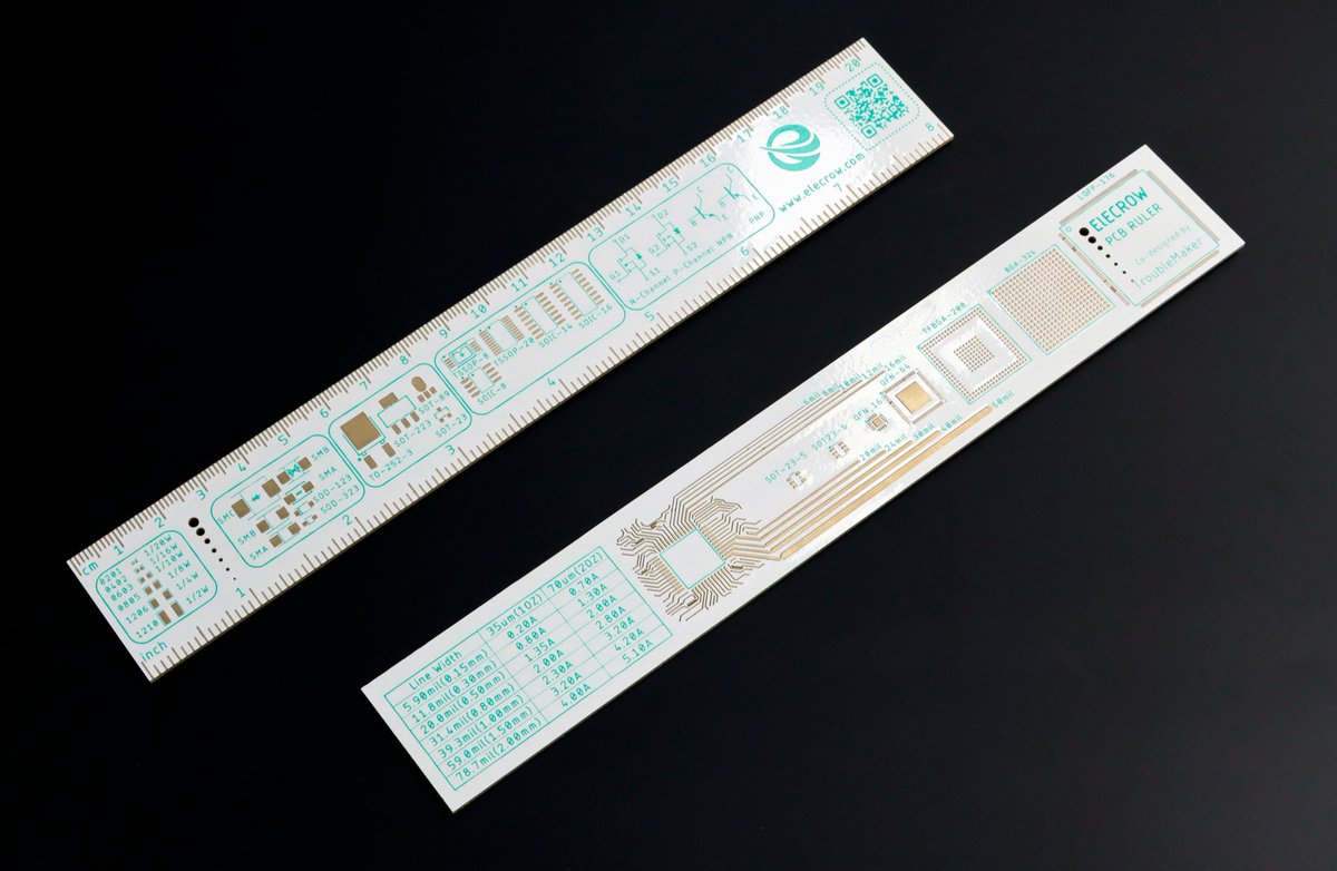 antylau's tweet image. Elecrow PCB Ruler co-designed by #troublemaker 😻 #ElecrowPCB #PCBdesign #PCBprototype