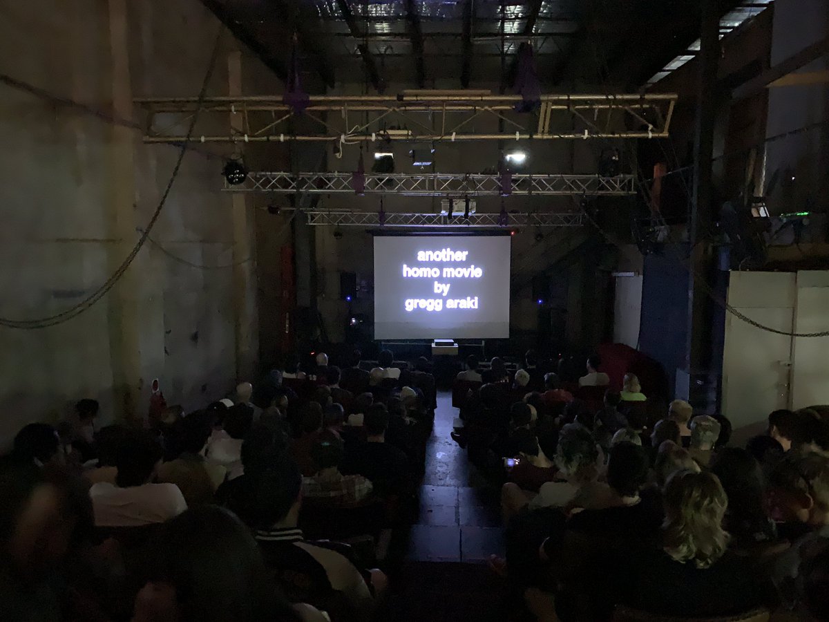 a full house for @felixhubble @filmvisuality & elly of @StaticVisionAU introducing “goodbye, pink flamingo” kicking off with gregg araki’s teenage apocalypse trilogy. this weekend we farewell for now syd’s most loved warehouse cinema & ingrid + @JPallasWriter brilliant curation