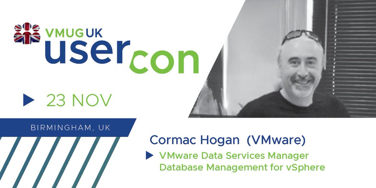 CormacJHogan's tweet photo. After a great #VMUG UserCon in Milano yesterday, I'm looking forward to meeting up with the @UKVMUG team at the UserCon in Birmingham next week. Hope to see you there for more #VMware Data Services Manager goodness. https://t.co/Ui1d8rIxrh