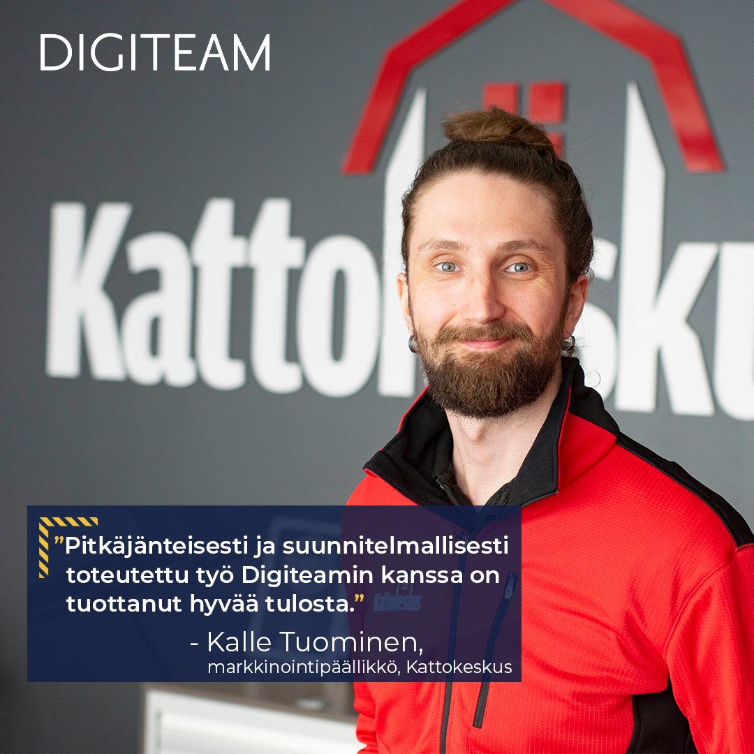 Paalupaikka, paras paikka!🥇Olemme toteuttaneet Kattokeskuksen #hakukonemarkkinointi a jo vuodesta 2018. Toteutetun hakukoneoptimoinnin tuloksena on tuotettu tuhansia liidejä ja siten myös myyntiä miljoonien eurojen edestä. Lue #asiakastarina : bit.ly/kattokeskus-as… #digiteamoy
