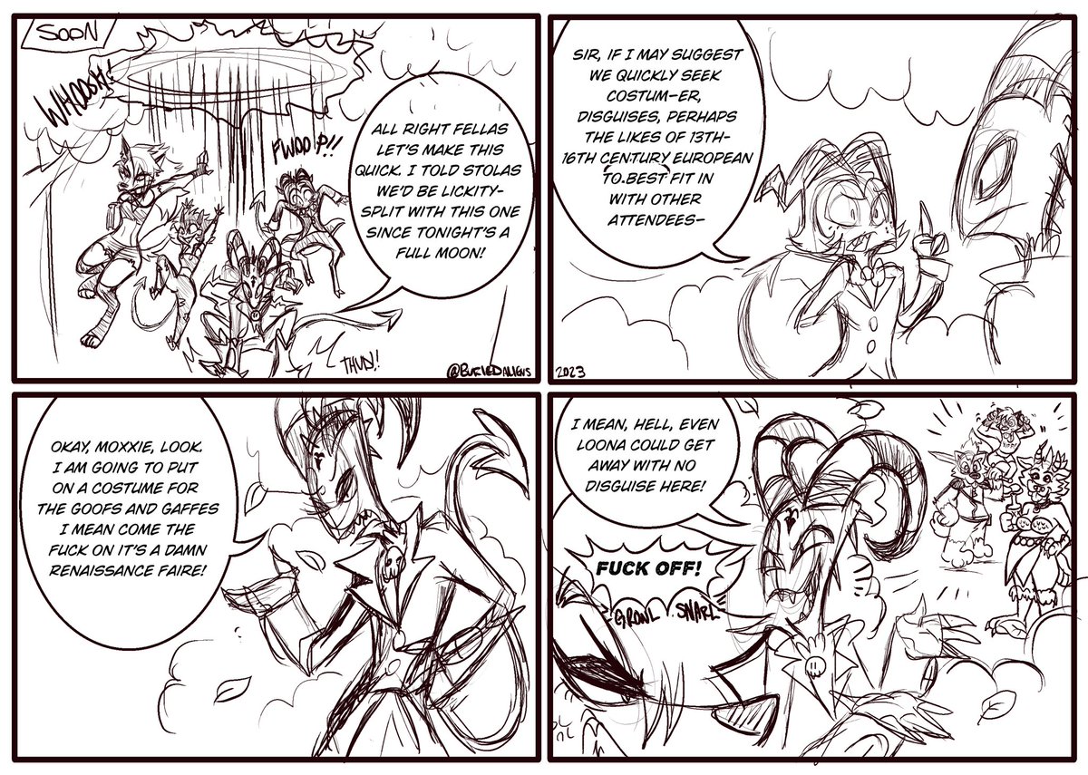 I tried doing them with no reference time yeehaw | Helluva Ren Faire pt 2 #HelluvaBoss