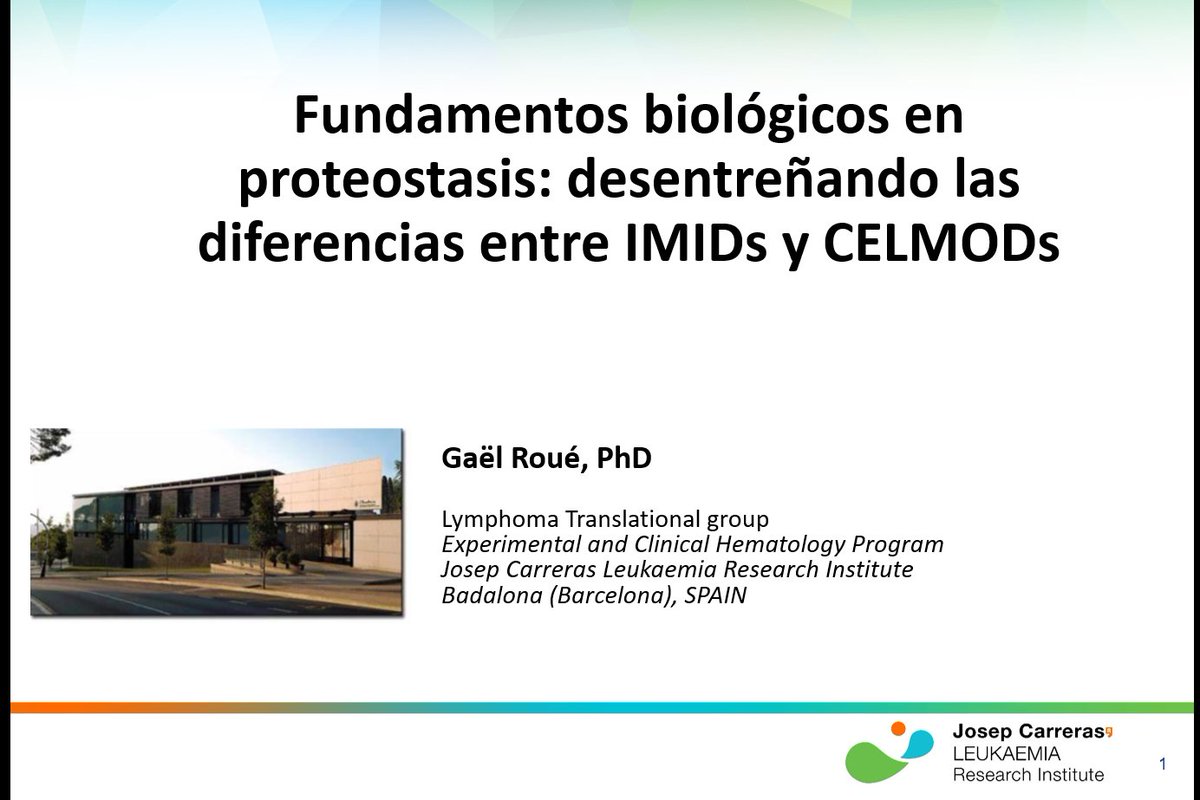 gaelroueBCN's tweet image. Un placer haber participado a esta nueva edición y debatir sobre el papel de los #IMiDs y los moduladores de #cereblon en el manejo terapéutico de las neoplasias linfoides. Agradecidos a @dvalcarcel por la invitación y @roue_s @CarrerasIJC por el soporte.