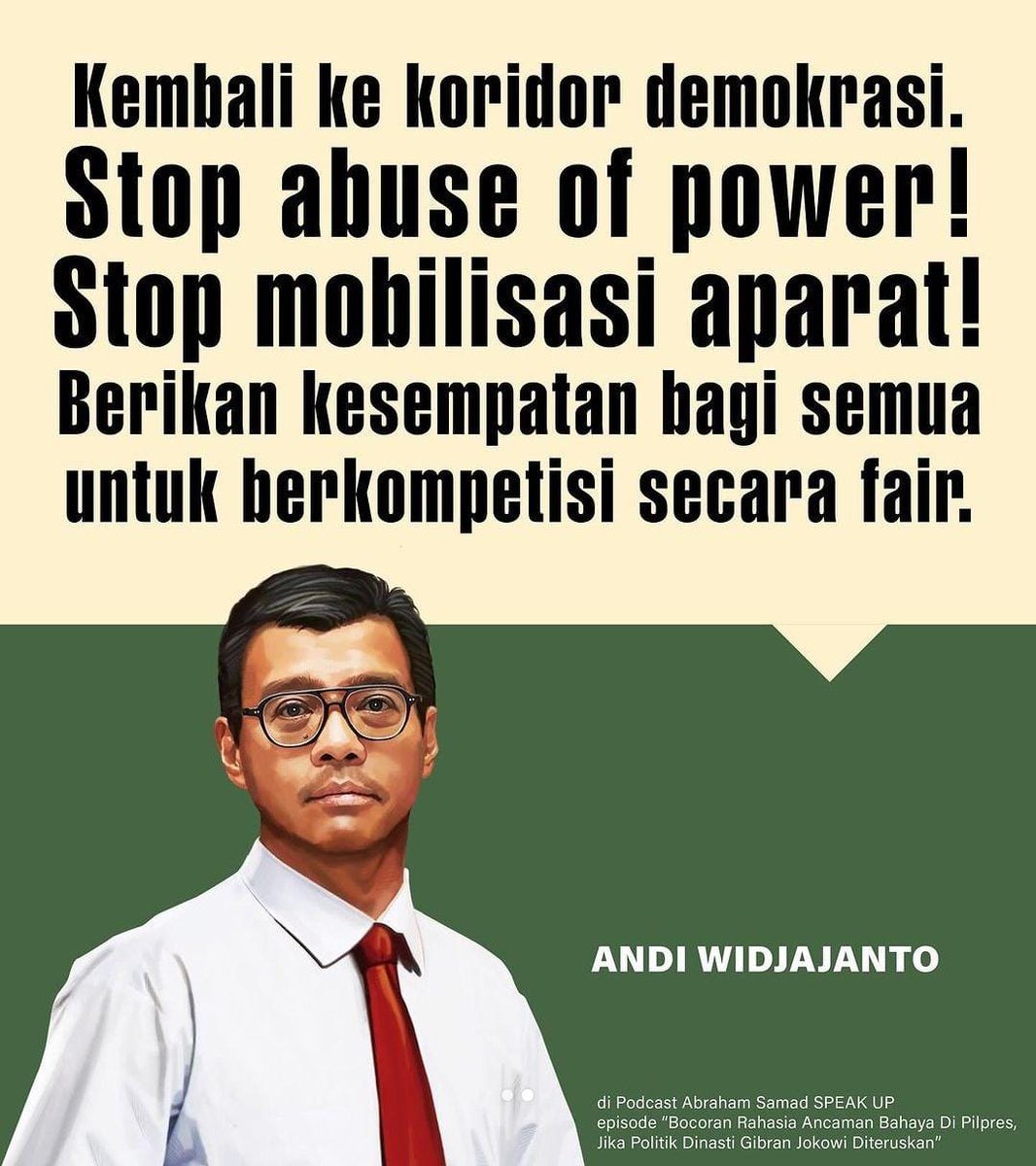 Indah Ariani 🍉🍉🍉 (@indahariani) on Twitter photo Respek dan merasakan sekali inti pesannya Mas Andi Widjojanto @andiwidjojanto untuk Presiden <a href="/jokowi/">Joko Widodo</a> ini.. Pak, kami semua ingin sekali melihat Bapak menuntaskan tugas dengan terhormat.. Sayang sekali bila 9 tahun masa pemerintahan Bapak yang gemilang ini jadi ternoda ambisi.. Respek dan merasakan sekali inti pesannya Mas Andi Widjojanto @andiwidjojanto untuk Presiden <a href="/jokowi/">Joko Widodo</a> ini.. Pak, kami semua ingin sekali melihat Bapak menuntaskan tugas dengan terhormat.. Sayang sekali bila 9 tahun masa pemerintahan Bapak yang gemilang ini jadi ternoda ambisi..