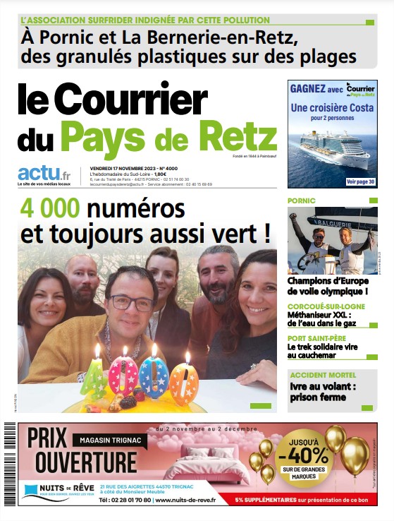 🥳Numéro "collector" du Courrier du Pays de Retz <a href="/du_retz/">Courrier du Pays de Retz</a> ce vendredi : 4⃣0⃣0⃣0⃣ 👏
💙Avec une croisière <a href="/costacroisieres/">Costa Croisières</a> à gagner⤵️
moncompte.actu.fr/acheter/le-cou…
#PHR #presse #hebdo #journal #local <a href="/publihebdos/">Groupe PubliHebdos</a> <a href="/actufr/">actu.fr</a> <a href="/cwilmart/">catherine wilmart</a> <a href="/SimonMauviel/">Simon Mauviel</a> <a href="/hervepinson/">Hervé Pinson</a> <a href="/LGOUHIER/">Laurent GOUHIER</a> <a href="/FrancisGaunand/">Francis Gaunand 🌐</a>