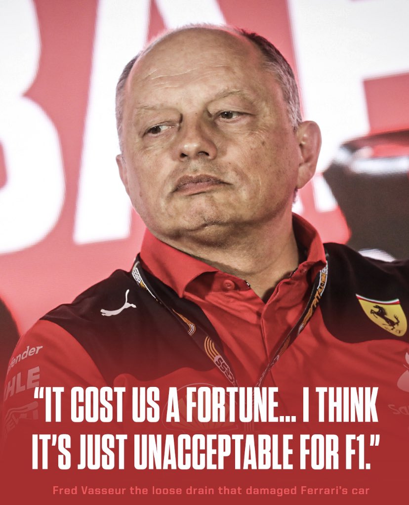 O fundo do carro ficou totalmente danificado, motor e caixa de velocidades também danificados.
🎙️“Acho que é simplesmente inaceitável. Custou-nos uma fortuna.” -Fred Vasseur, diretor da Ferrari.