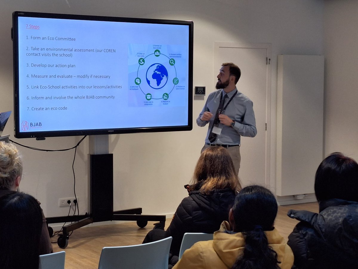 BJABrussels's tweet photo. Todayβs #BJABCoffeeMorning featured Mr MacDonald presenting our plans towards #EcoSchool certification. #BJABParents interested in being involved in this great initiative can contact our Office for details! π±#BJABSustainability https://t.co/I0o80z3Oj1