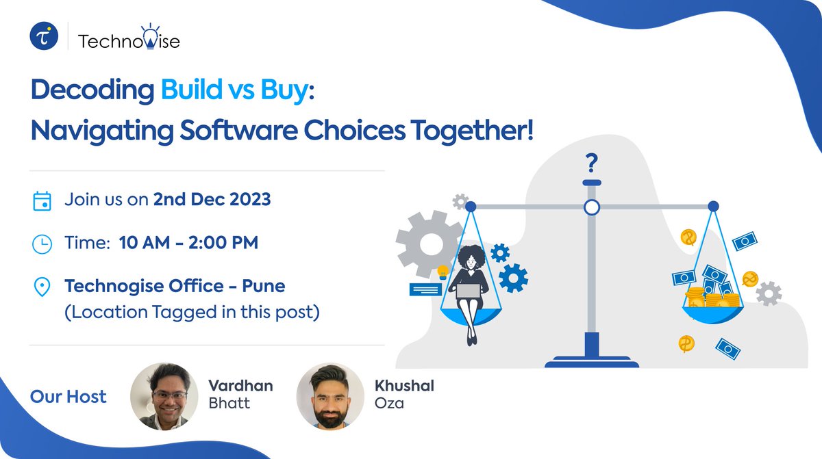 technogise's tweet image. Unlock the dilemma of Buy vs. Build at the upcoming TechnoWise! Gain insights, make informed decisions, and elevate your strategy, we invite you to join this session on 2nd Dec at 10:00
To register: tinyurl.com/zfyckbp4
#BuyVsBuild #TechnoWise