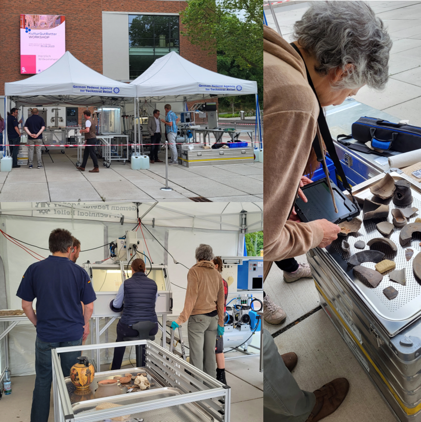 ProcultherP's tweet photo. #damage #assessment for emergency conservation of movable #CulturalHeritage at the heart of this training by @leizarchaeology @dai_weltweit @THWLeitung under #KulturGutRetter @ArcheNet #Notfallverbund #Connect #Share #Grow #CivProKnowNet #EUCivPro More👉https://t.co/6MIL56WdzN https://t.co/Cx8mx2WOlN
