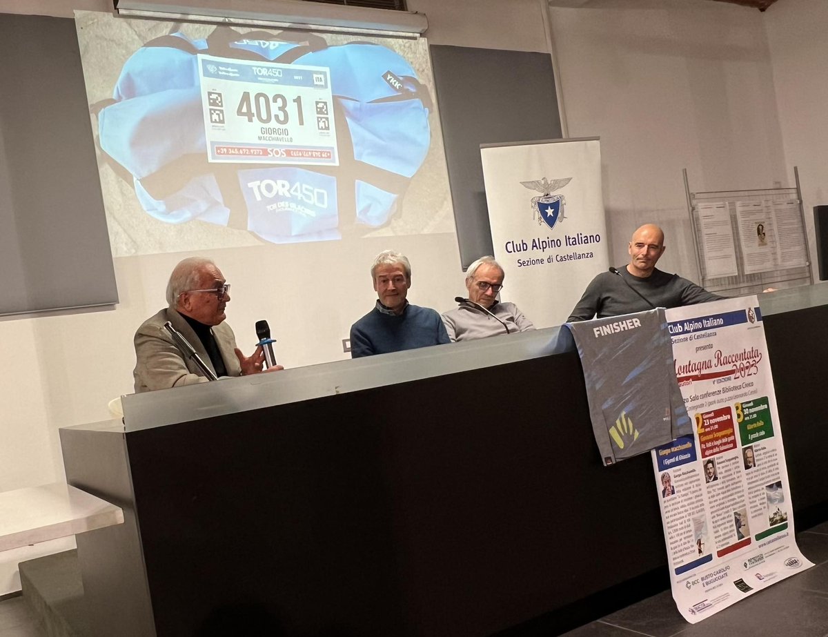 Una bellissima e molto partecipata serata a parlare del libro #igigantideighiacciai, di #tordesgeants e di #tordesglaciers, con @ettorepettinaroli e @marcokanobelj.
Grazie al @cai_castellanza per l'invito e la squisita ospitalità.

<a href="/MulateroEditore/">Mulatero Editore</a>
<a href="/TDG_trail/">Tor des Géants</a>