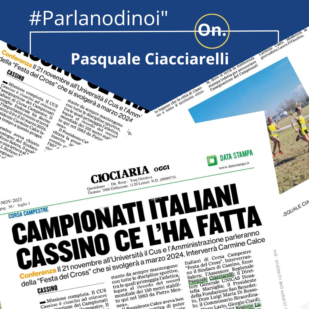 PasqualeCiaccia's tweet photo. 👉 #PARLANODINOI 

Campionati Italiani! CASSINO 

👉 seguici anche su

 https://t.co/U3DRD693f7

#CRESCIAMOINSIEME https://t.co/KOI00ben3g