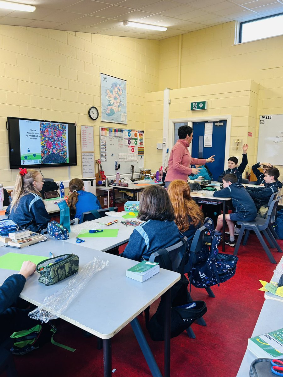 Miss_Howley's tweet photo. A brilliant STEAM lesson from our wonderful Creative Associate @SorohanEvelyn with Rang 5 hands on learning about climate change - perfect for #scienceweek2023 @ns_quin #creativeschools https://t.co/PFaygCwiA6