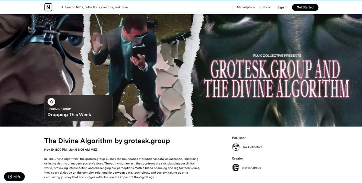 collective_flux's tweet photo. 🚨🎨 Get ready to plunge into 'The Divine Algorithm' with https://t.co/BvaaLD2OSA! 🤯 Explore the dark corners of our digital world and indulge in their thought-provoking art. 🔮 Don't miss the drop @niftygateway Nov 19 at 11:00 PM CET! https://t.co/BM5sWinsu3
💥 #DigitalArt https://t.co/XvJYZKxf2P