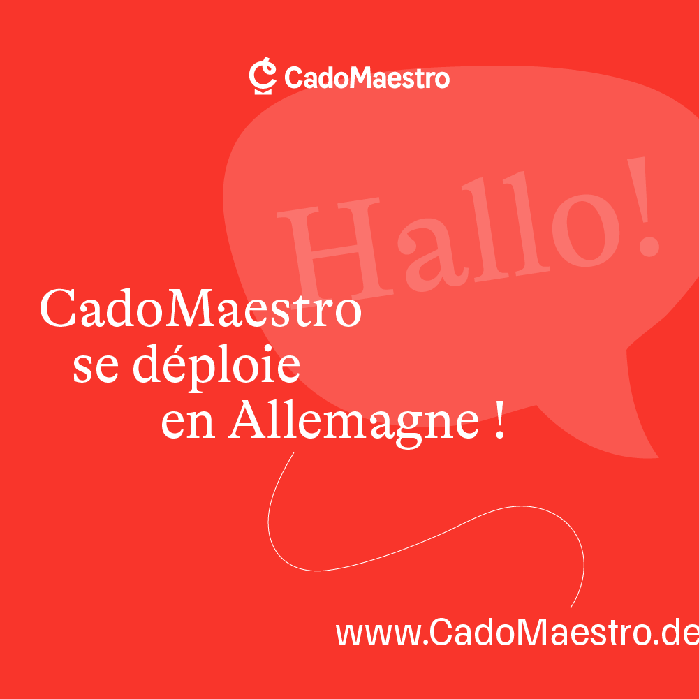 CadoMaestro déploie sa stratégie à l'international et débarque en Allemagne avec un nouveau site : CadoMaestro.de 💻

Une offre 100% adaptée au marché allemand, garantissant une qualité de service identique à l'ensemble de ses clients français et allemands.

#ecommece