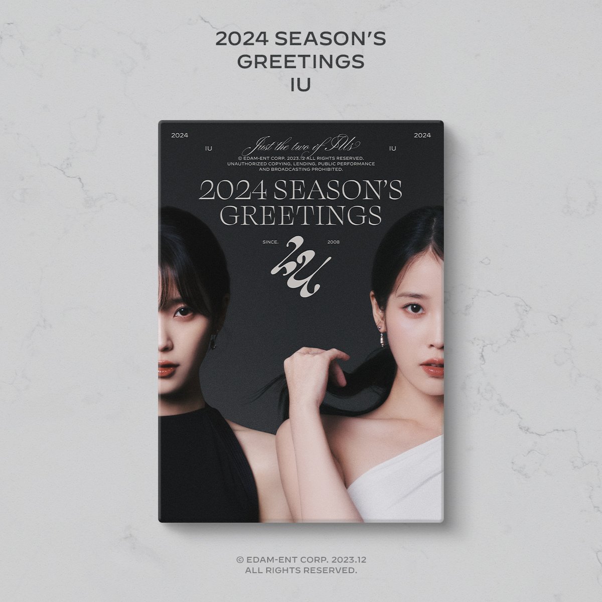 _IUofficial's tweet photo. IU 2024 SEASON'S GREETINGS
예약 판매 안내

📆 예약 판매 : 23.11.20 (MON) 2PM~23.11.30 (THU) (KST)
📆 정식 발매 : 23.12.21 (THU)부터 순차 배송
📍 판매처 : made EDAM

#아이유 #IU 
#시즌그리팅 #2024SEASONSGREETINGS https://t.co/LvzoxNgPMb