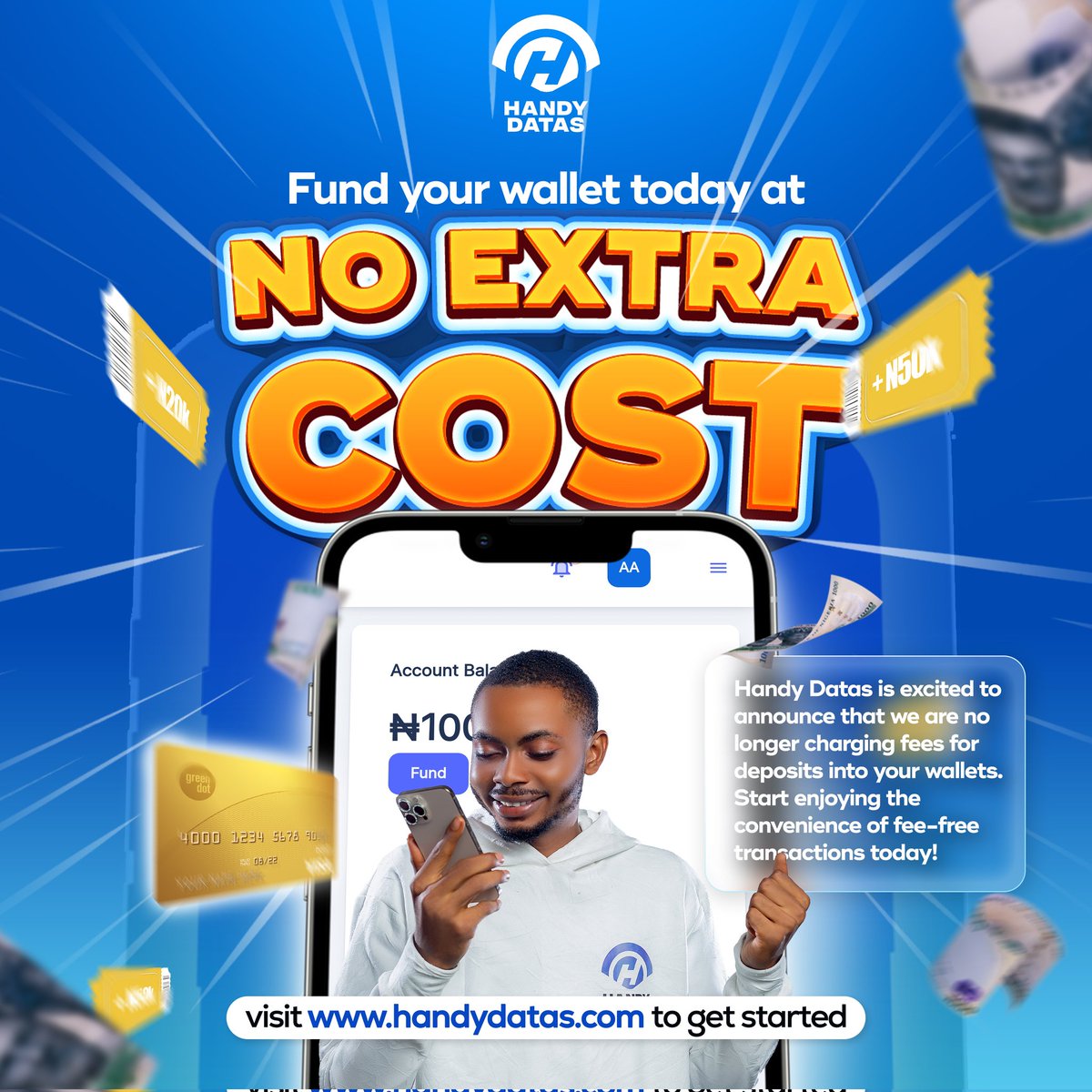 handydatas's tweet photo. No more fees on deposits. Purchase data anywhere, anytime, all day! #NoMoreDepositFees https://t.co/XAaodzjZk7