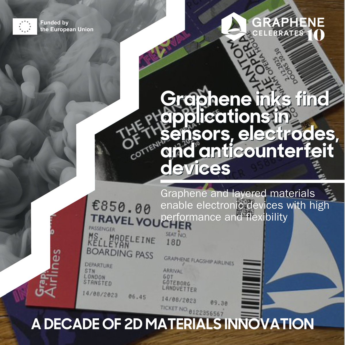 GrapheneEU's tweet photo. Graphene inks have applications in a wide variety of fields – from electrodes that make plants grow faster and taller to paper-based solutions that incorporate green electronics and anti-counterfeit features. It’s the future of flexible electronics! #DecadeStrong https://t.co/uAadrjLKtO