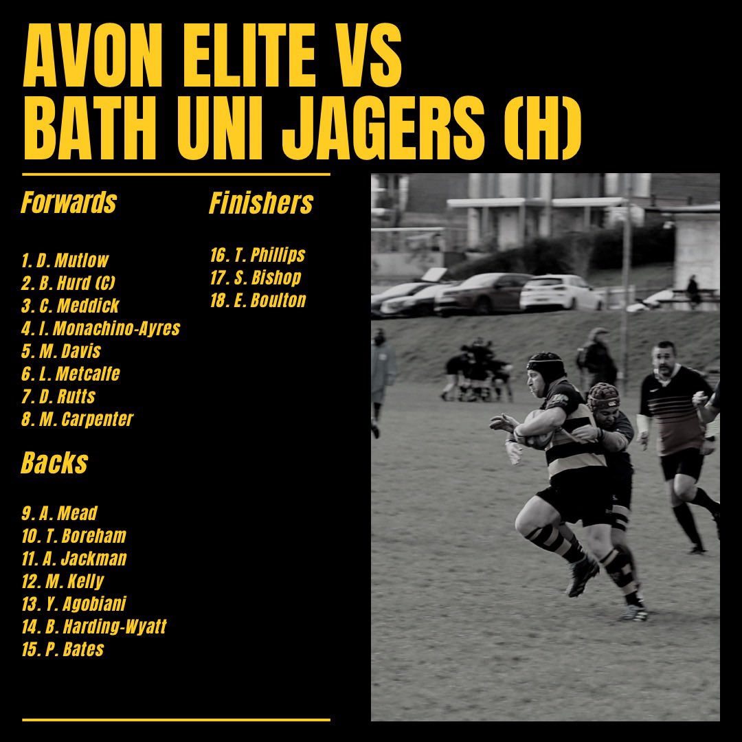 ⚫️🟡SQUAD🟡⚫️ The Avon Elite will grace us with their presence on Saturday as they take on Bath Uni Jagers #blackandyellow #elite