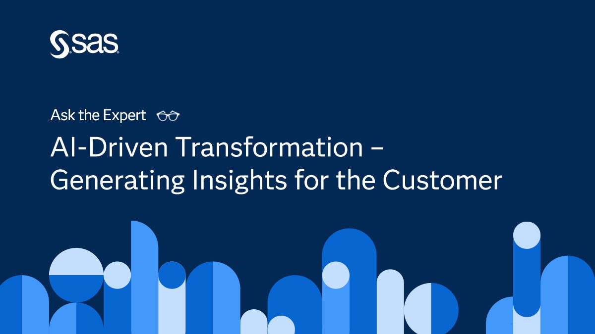 Come learn about a customer case study showcasing how to provide data-driven insights for the client to make informed decisions around modernizing their SAS Platform. Join this #SASwebinar LIVE November 28 at 10 am ET. Register now: 2.sas.com/6016u0u1p