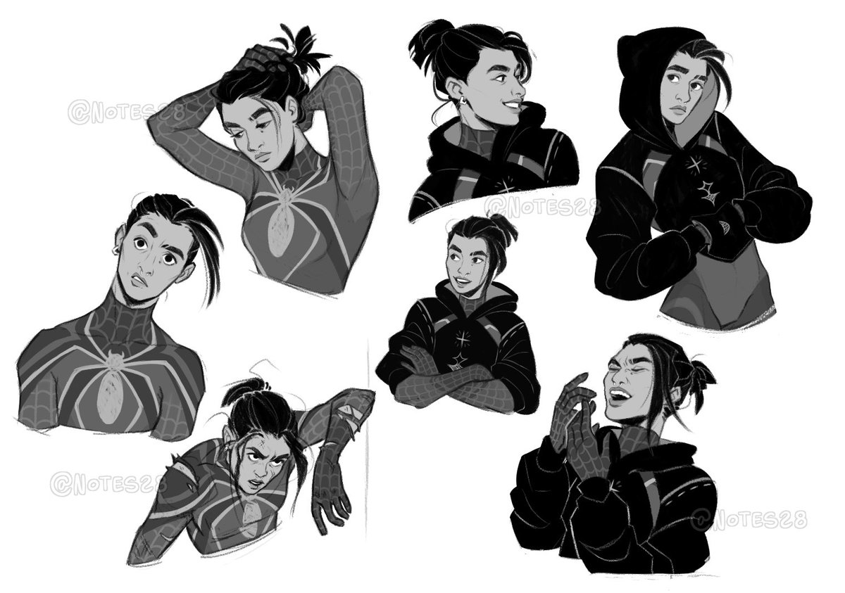 notes28's tweet image. Finally able to post these! This was a final project for uni ✨
I had SO much fun with this💖Style studies inspired by multiple artists that worked on ATSV! 
#SpiderManAcrossTheSpiderVerse #spidersona