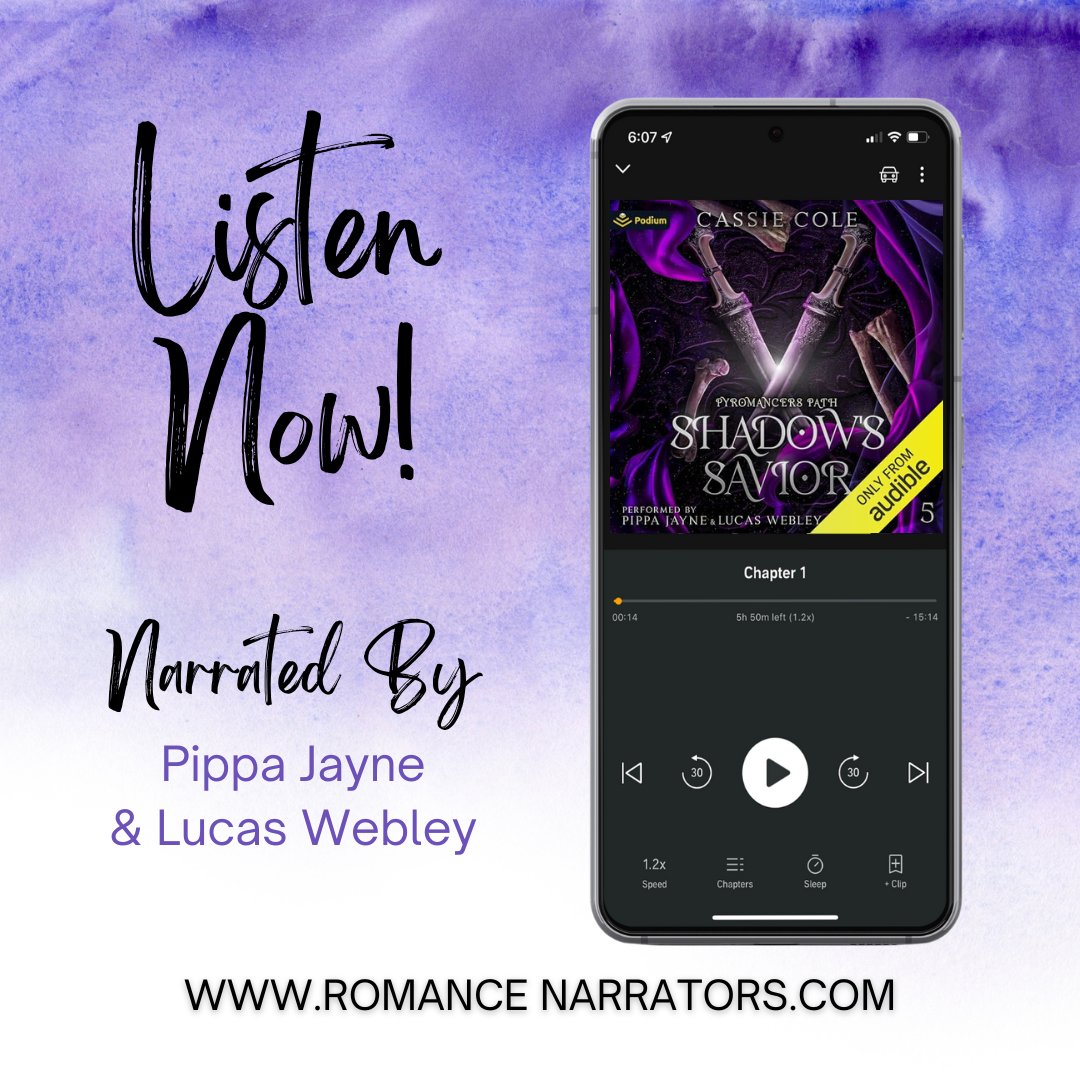Shadow's Savior by author Cassie Cole is available now in audio and the conclusion to the 5 book Pyromancer's Path series. This why choose romance is narrated by our member @Pippallicious and Lucas Webley.