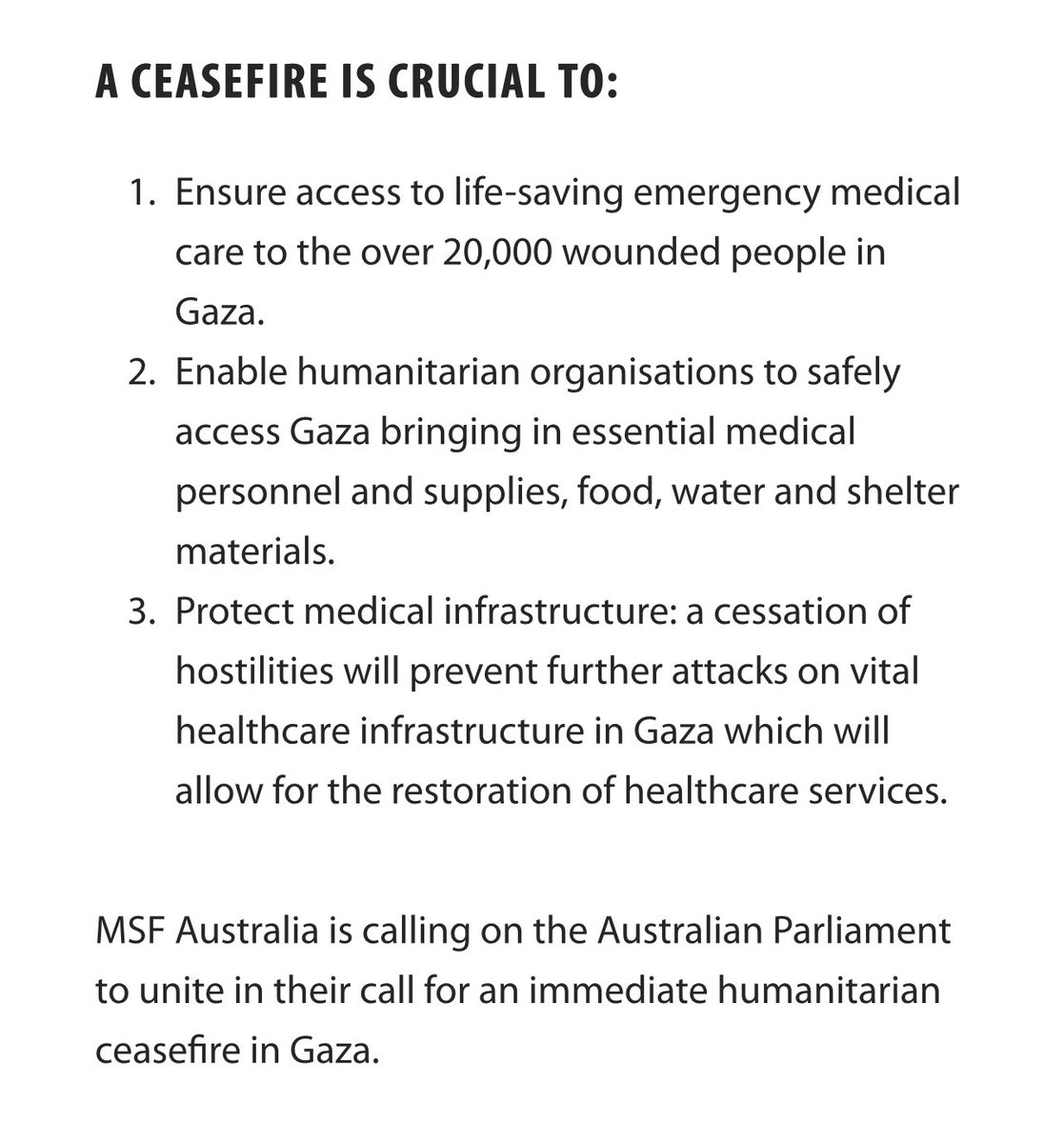 Kon__K's tweet photo. I’ve just signed @MSFAustralia petition calling on the Australian Parliament to unite and demand an immediate humanitarian ceasefire in Gaza and I ask you to do the same: https://t.co/UMhE8nQNWs https://t.co/wOLe8yjLFD