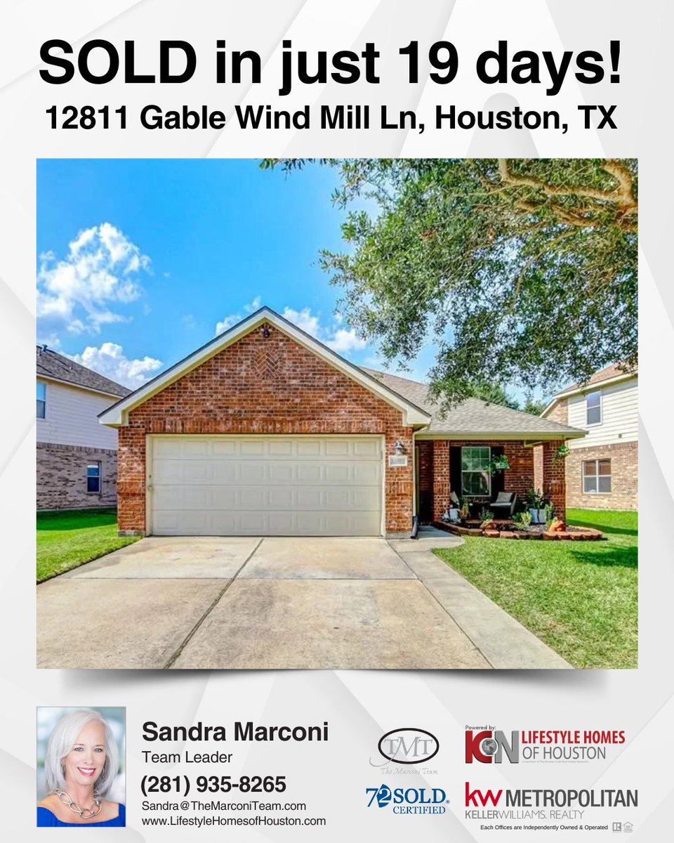 KCN_Worldwide's tweet image. It was an absolute blast helping our clients sell their home in Houston in just 19 days! 

Selling/buying a home? Contact Sandra Marconi:
☎️ (281) 935-8265
📧 sandra@themarconiteam.com 
🌐 lifestylehomesofhouston.com

Check your home value here -&amp;gt;  lifestylehomesworldwide.com/homevalue

#FastSale