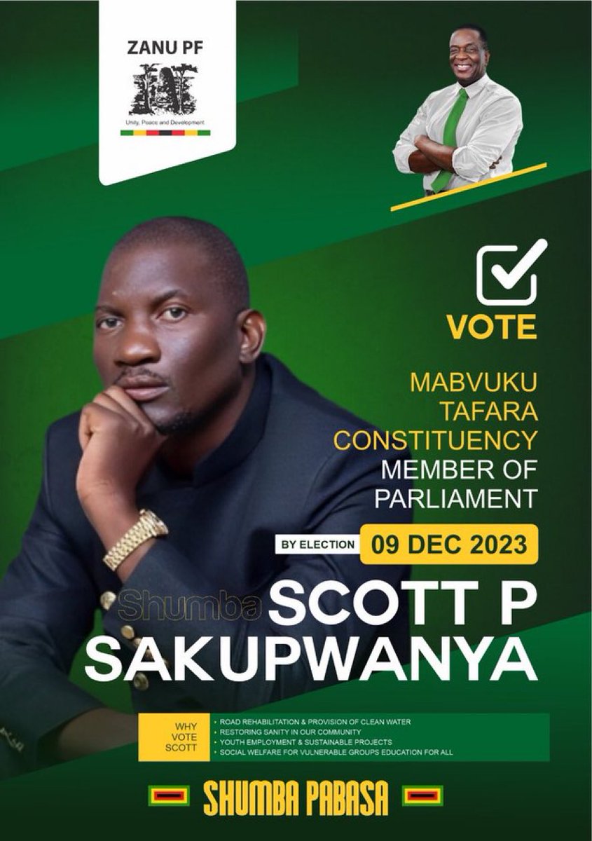 zanupf_patriots's tweet photo. Let’s do it cde Scott‼️
Cde Scott Sakupwanya will bring Mabvuku/Tafara constituency home. https://t.co/4T5LnJafFB