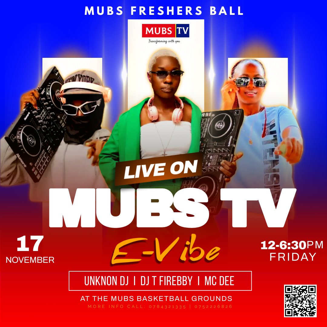 MUBSTV's tweet photo. MUBS TV: Get ready for an electrifying MUBS Freshers Ball 2023 ๐ถ Join @MUBSTV for a LIVE extravaganza featuring DJ T, Firebby, Unknown Djay, and MC Dee! ๐ฅ Let's ignite the party and make some unforgettable memories! ๐๐ #MUBSFreshers2023 #PartyTime #MUBSTV #Evibe https://t.co/86KqBYG3bE